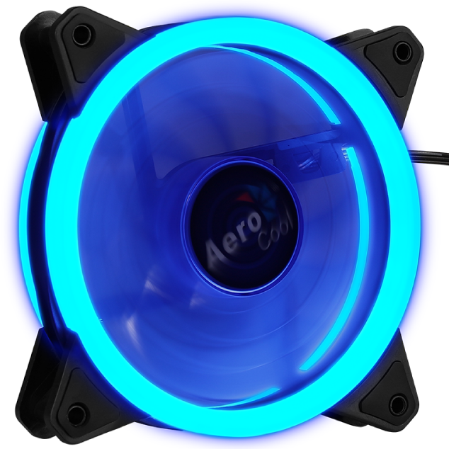 AeroCool Rev Blue ventilateur PC 120mm LED bleu double anneau