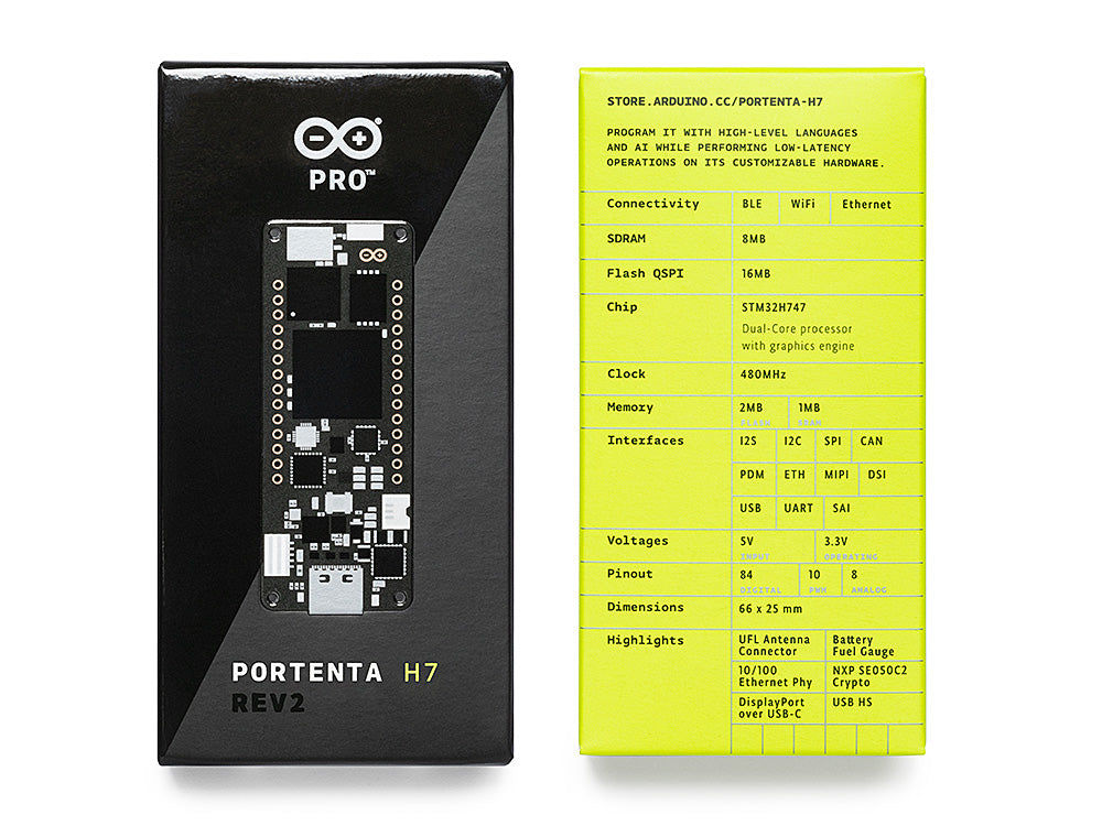 Arduino Boards Portenta H7 carte double cœur WiFi Bluetooth