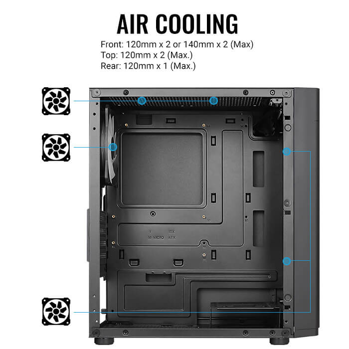 AeroCool Hexform boîtier PC moyen tour noir ATX