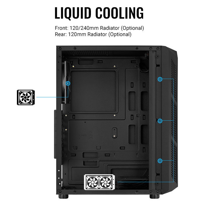 AeroCool Prime boîtier PC moyen tour gaming