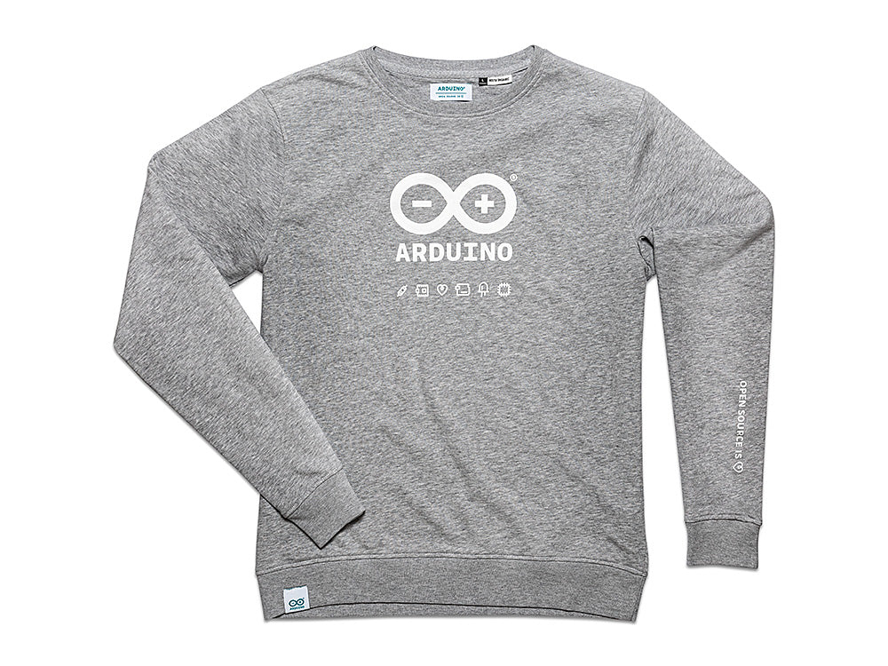 Arduino Sweat col rond gris M coton recyclé