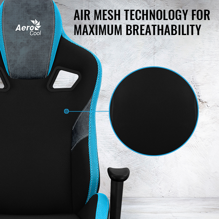 AeroCool COUNT chaise gaming tissu AeroSuede 150kg