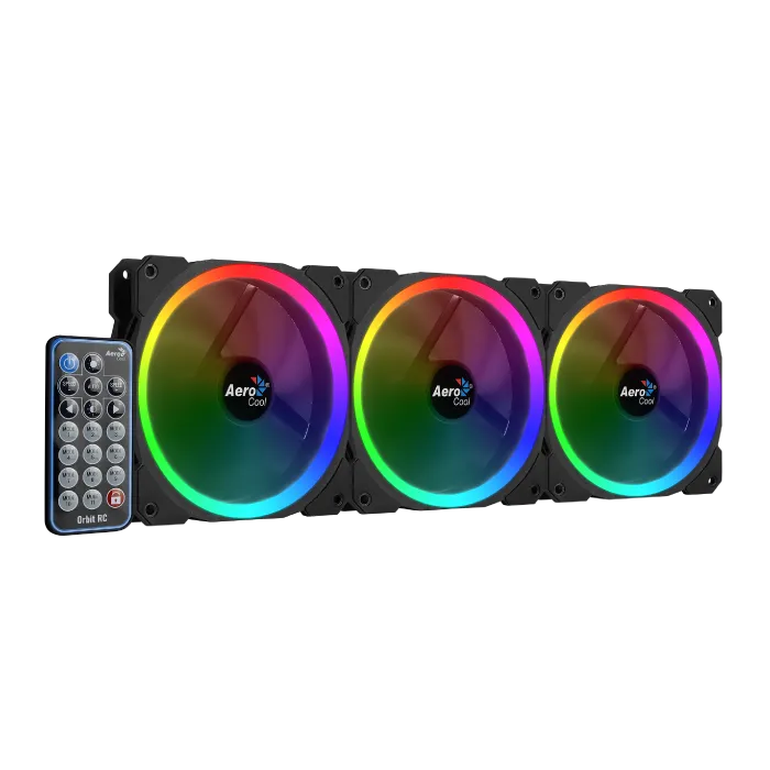AeroCool Orbit RC Kit 3 Ventilateurs PC RGB 120mm