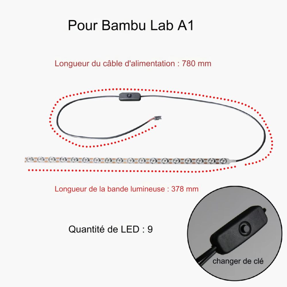 Zimple Accessoires Mini Lampe LED pour Bambu Lab A1