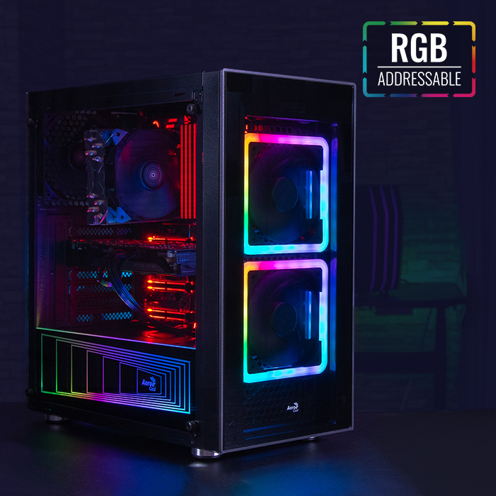 AeroCool Tor boîtier PC moyen tour verre trempé RGB