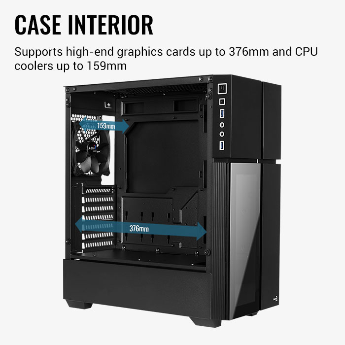 AeroCool Playa boîtier PC moyen tour RGB verre trempé