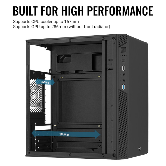 AeroCool CS-106 boîtier PC moyen tour noir