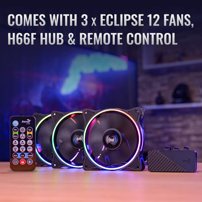 AeroCool Eclipse 12 Pro ventilateur PC 120mm ARGB kit x3
