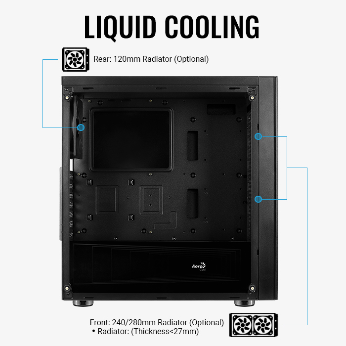 AeroCool Tor boîtier PC moyen tour verre trempé RGB