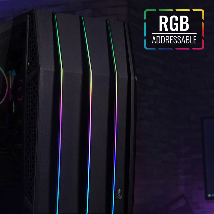 AeroCool Klaw boîtier PC moyen tour verre trempé ARGB