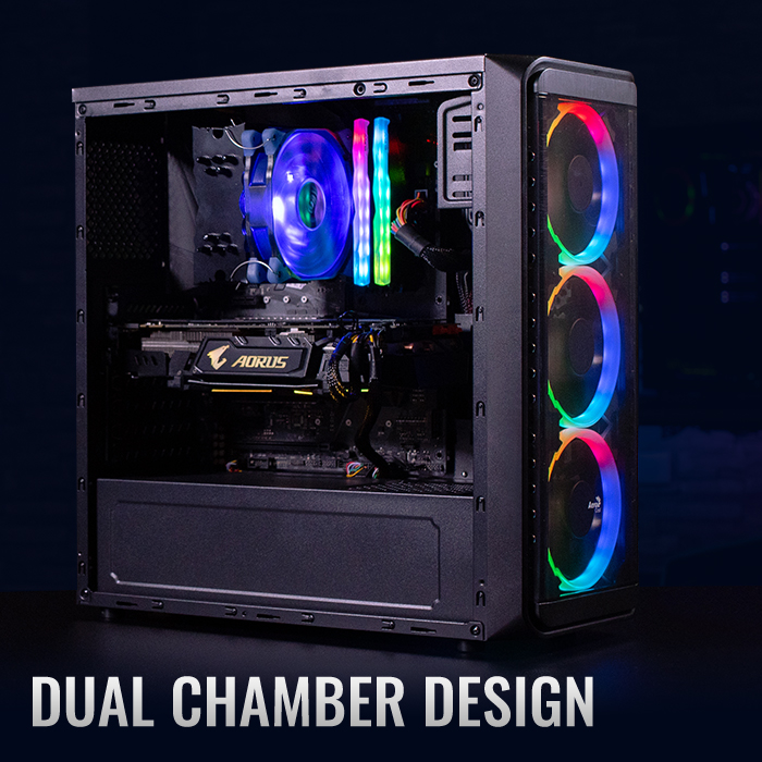 AeroCool SI-5200 RGB boîtier PC moyen tour noir