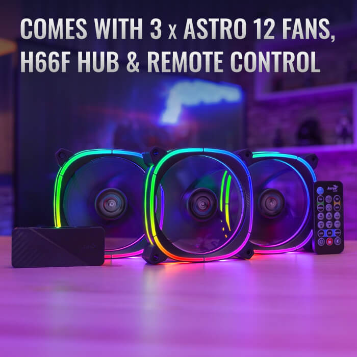 AeroCool Astro 12 Pro ventilateur PC ARGB 12cm x3