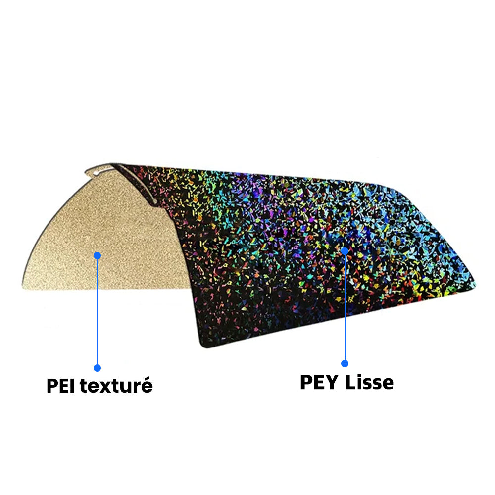 Zimple pour Bambu Lab PEY Flake PEI plateau 257x257 irisé