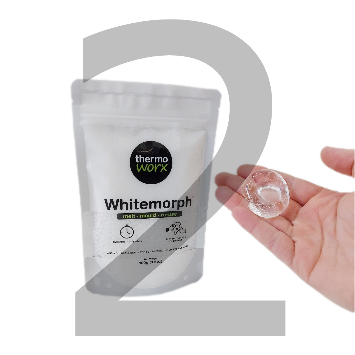 Thermoworx Whitemorph plastique modelable blanc 3 x 100g réutilisable
