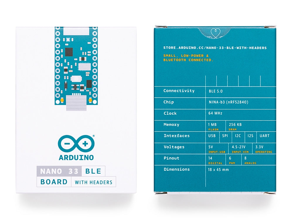 Arduino Nano 33 BLE carte développement headers