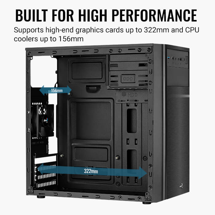 AeroCool CS-103 Boîtier PC Mini-Tower Noir Bureau