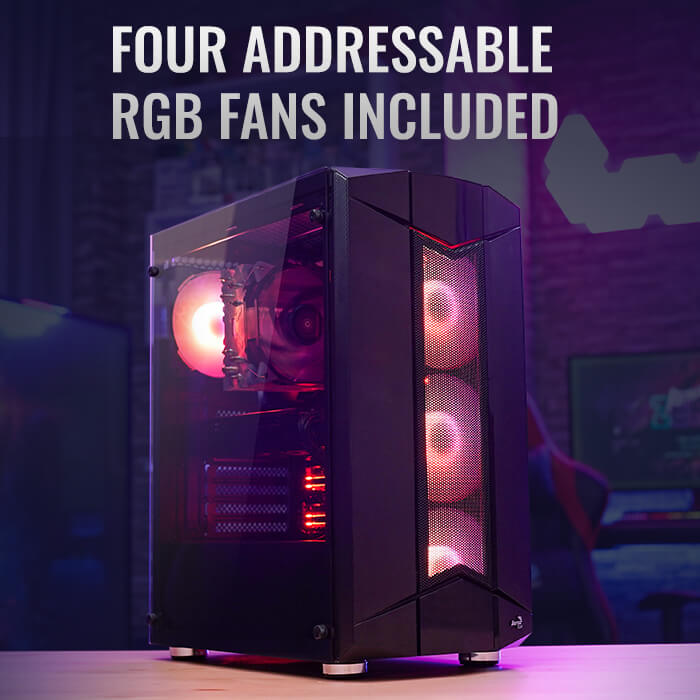 AeroCool Sentinel boîtier gamer ARGB 4 ventilateurs 120mm