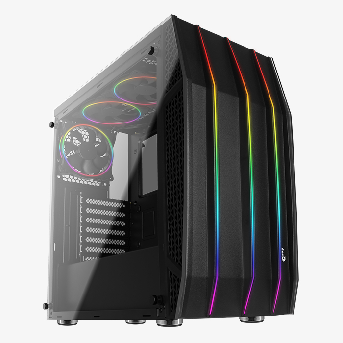 AeroCool Klaw boîtier PC moyen tour ARGB 3 ventilateurs