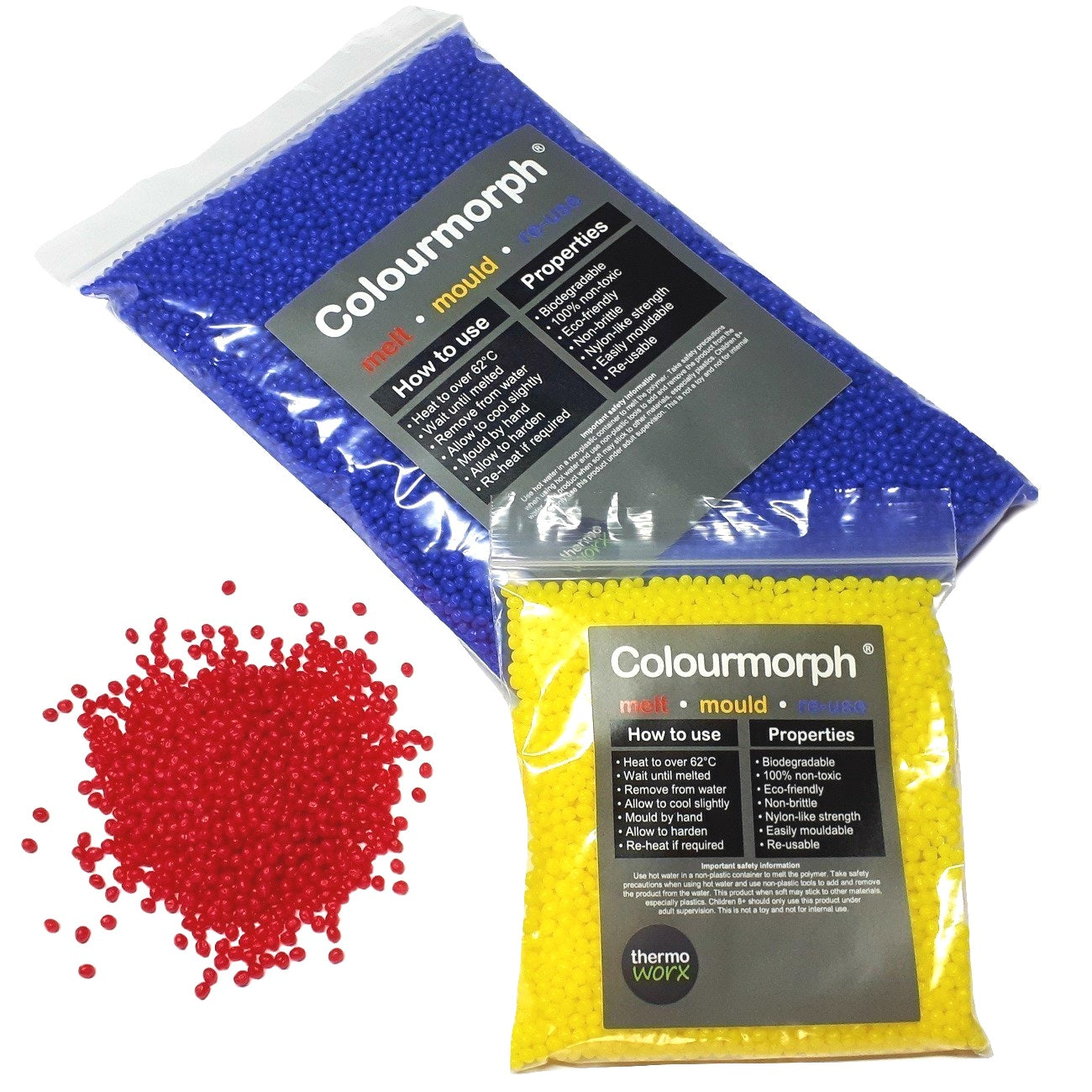 Thermoworx Colourmorph plastique couleur modelable rouge 100g
