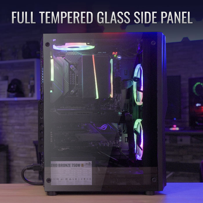 AeroCool Mecha boîtier PC moyen tour RGB verre trempé