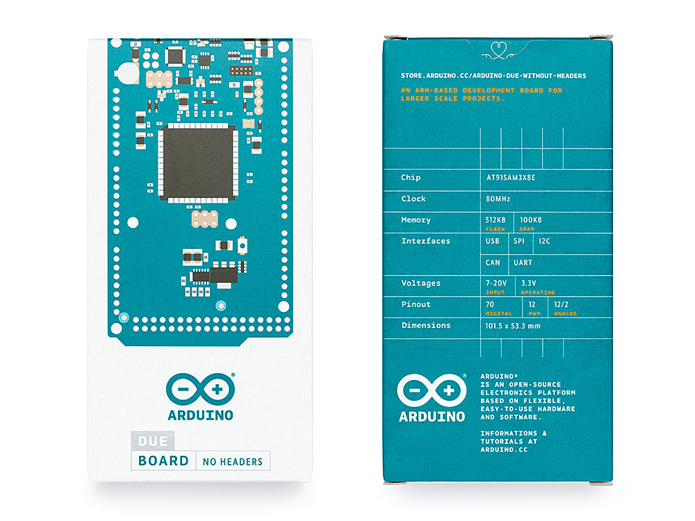 Arduino Due carte microcontrôleur ARM 32 bits sans headers