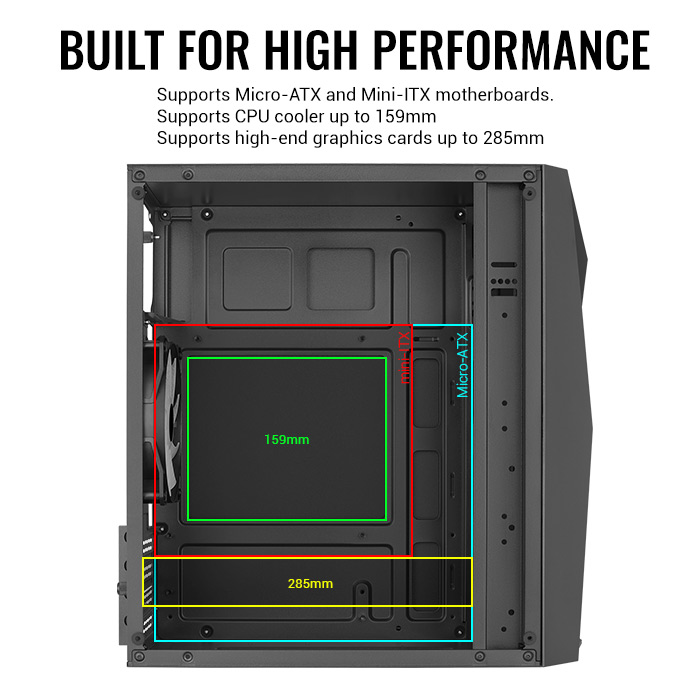 AeroCool Raider Mini boîtier PC mini tour compact noir