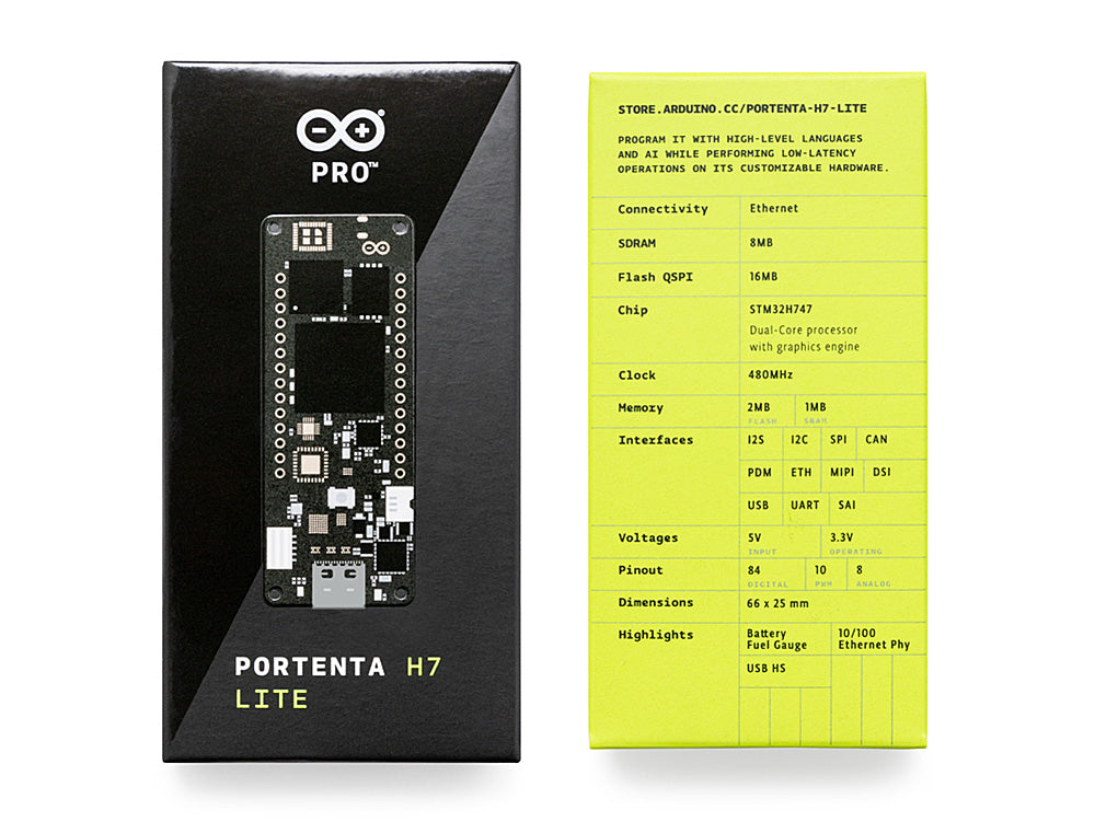 Arduino Portenta H7 Lite carte développement double cœur IA