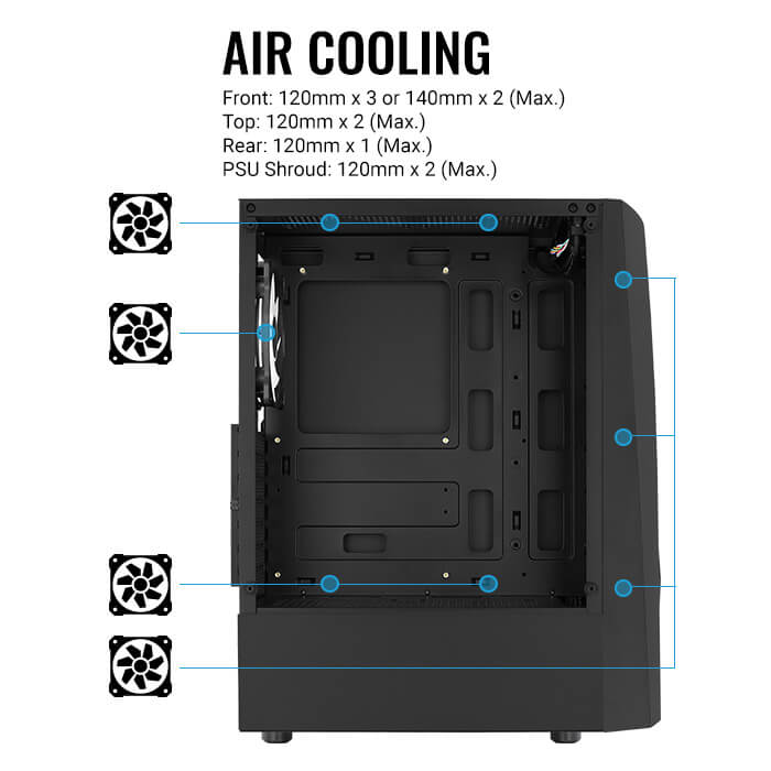 AeroCool Wave ventilateur boîtier 120mm noir