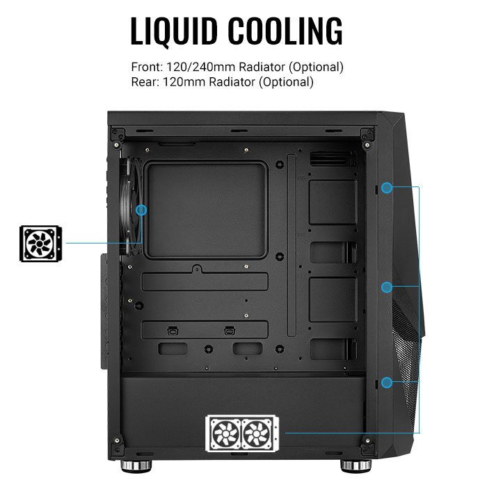 AeroCool Zauron boîtier PC moyen tour vitré