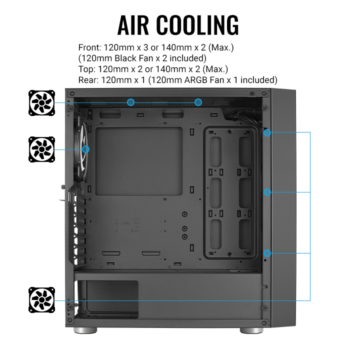AeroCool Skribble boîtier PC moyen tour noir
