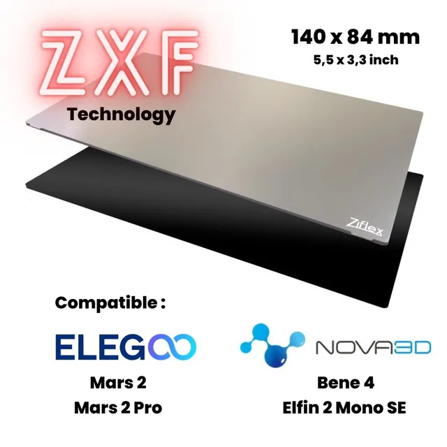 Ziflex Starter Kit Résine Plateau 140x84 mm Mars 2 Acier