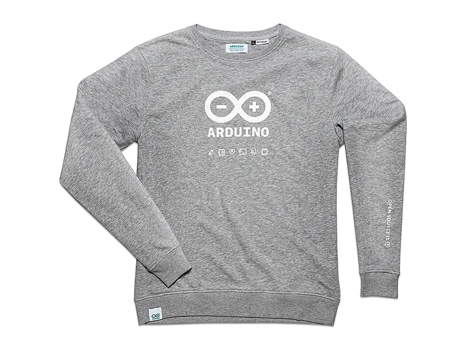 Arduino Sweat col rond gris M coton recyclé