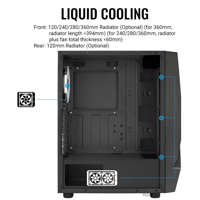 AeroCool Scape boîtier PC moyen tour vitré noir