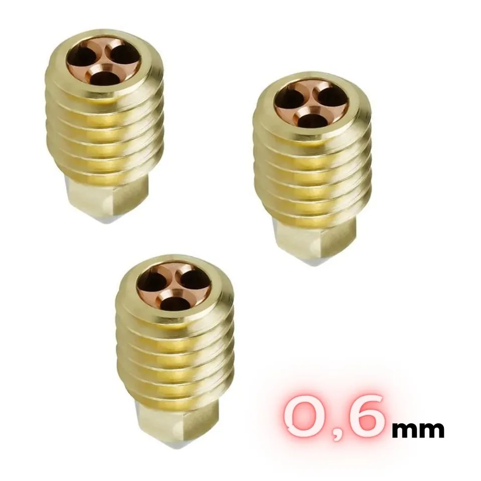 Zimple Buse laiton 0,6 mm Bambu P1 X1 lot de 3 nozzles
