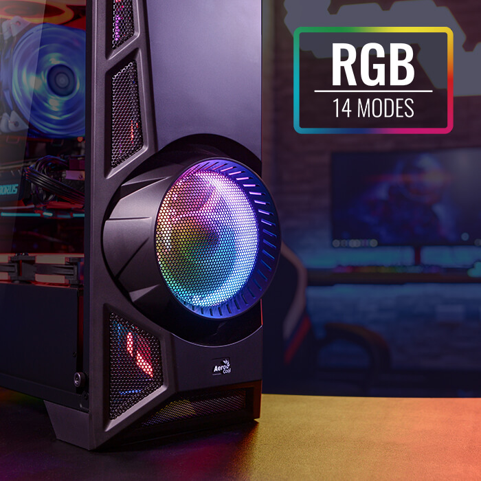 AeroCool AeroEngine RGB boîtier PC moyen tour vitré