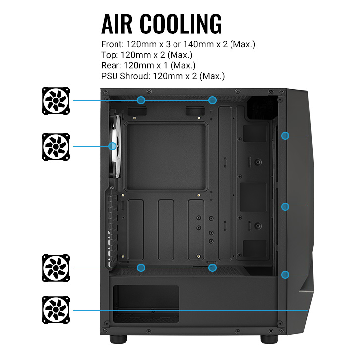 AeroCool Scape boîtier PC moyen tour vitré noir