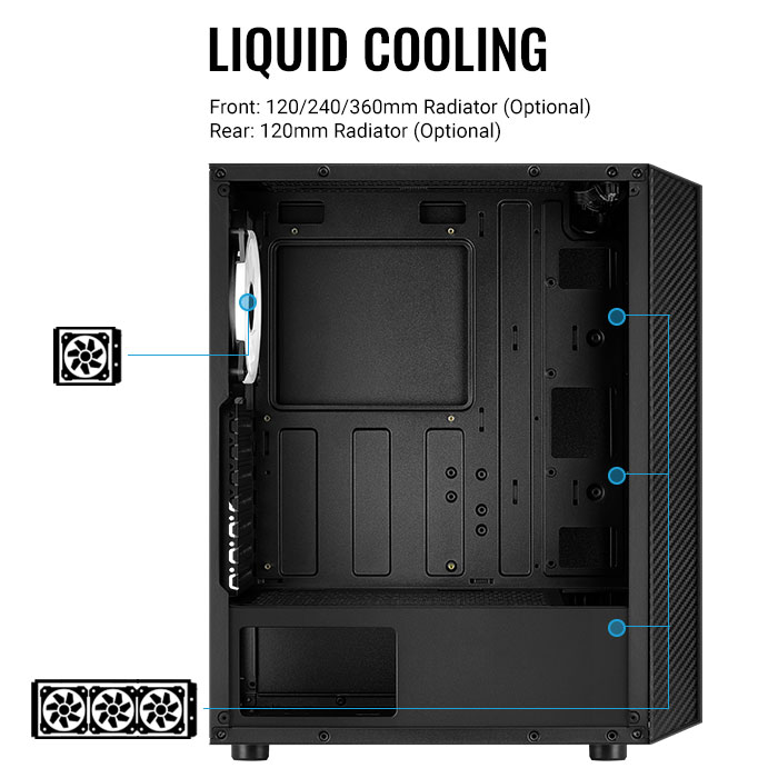 AeroCool Hive ARGB boîtier PC moyen tour vitré