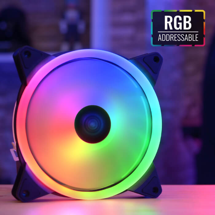 AeroCool Duo 14 ventilateur PC 140 mm RGB double anneau