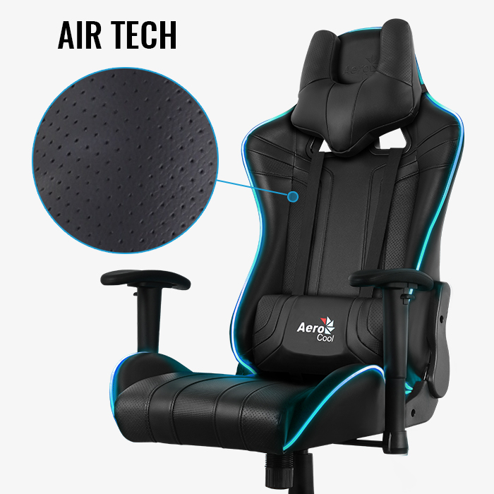AeroCool AC120 AIR RGB chaise gamer LED cuir synthétique