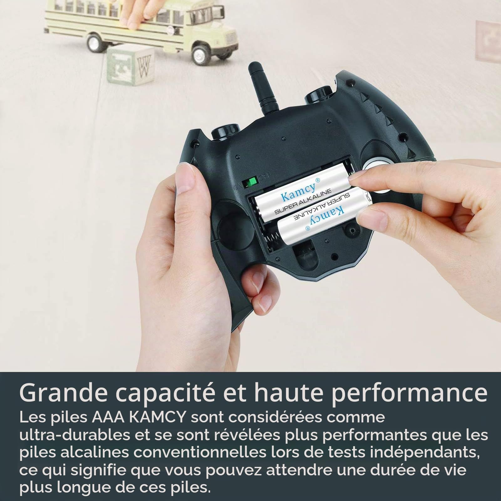 KAMCY LR03 piles AAA alcalines lot de 12 1,5V longue durée