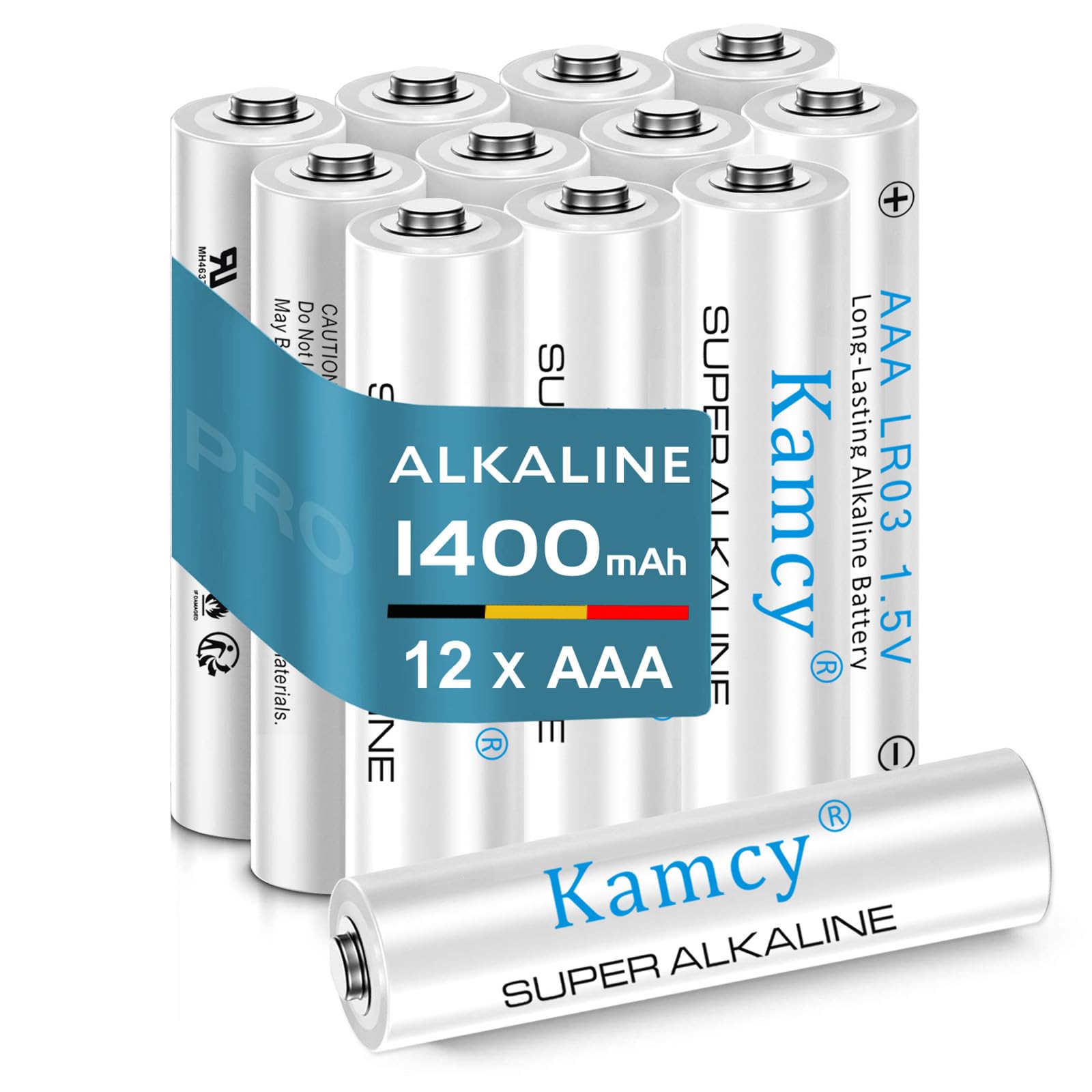 KAMCY LR03 piles AAA alcalines lot de 12 1,5V longue durée