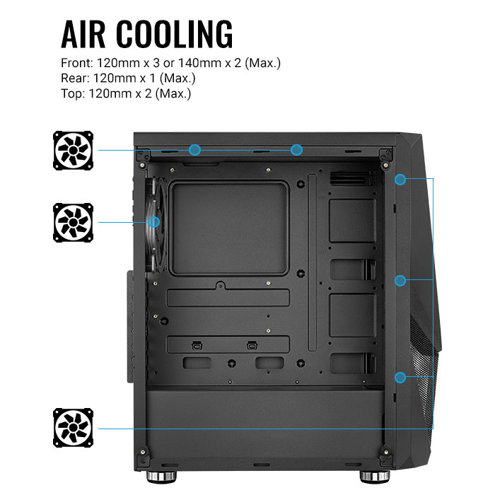 AeroCool Zauron boîtier PC moyen tour vitré