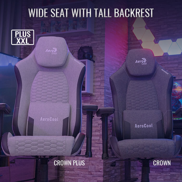 AeroCool CROWN PLUS AeroWeave fauteuil gaming tissu noir