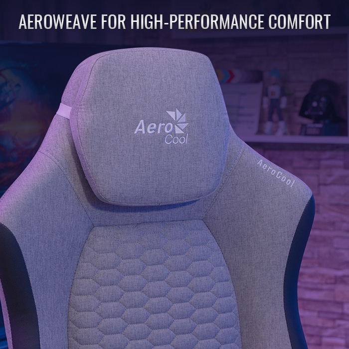AeroCool CROWN PLUS AeroWeave fauteuil gaming tissu noir