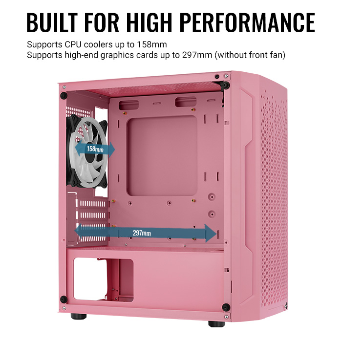AeroCool Trinity Mini Pink boîtier PC mini-tour rose