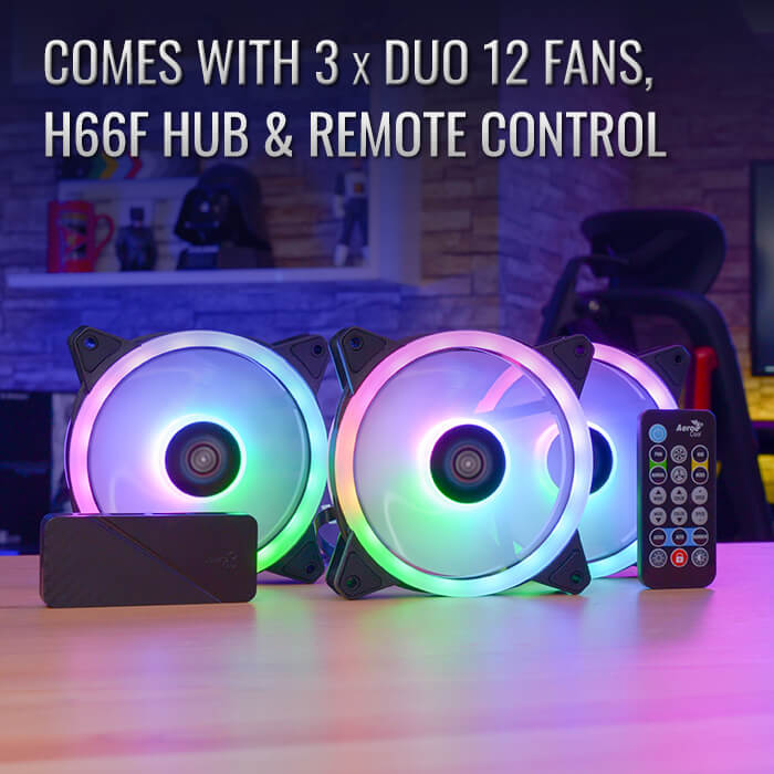 AeroCool Duo 12 Pro ventilateur PC 120mm ARGB x3