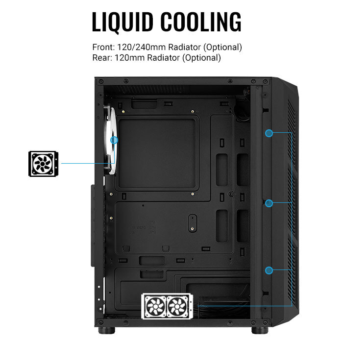 AeroCool Prime ARGB boîtier PC moyen tour ARGB