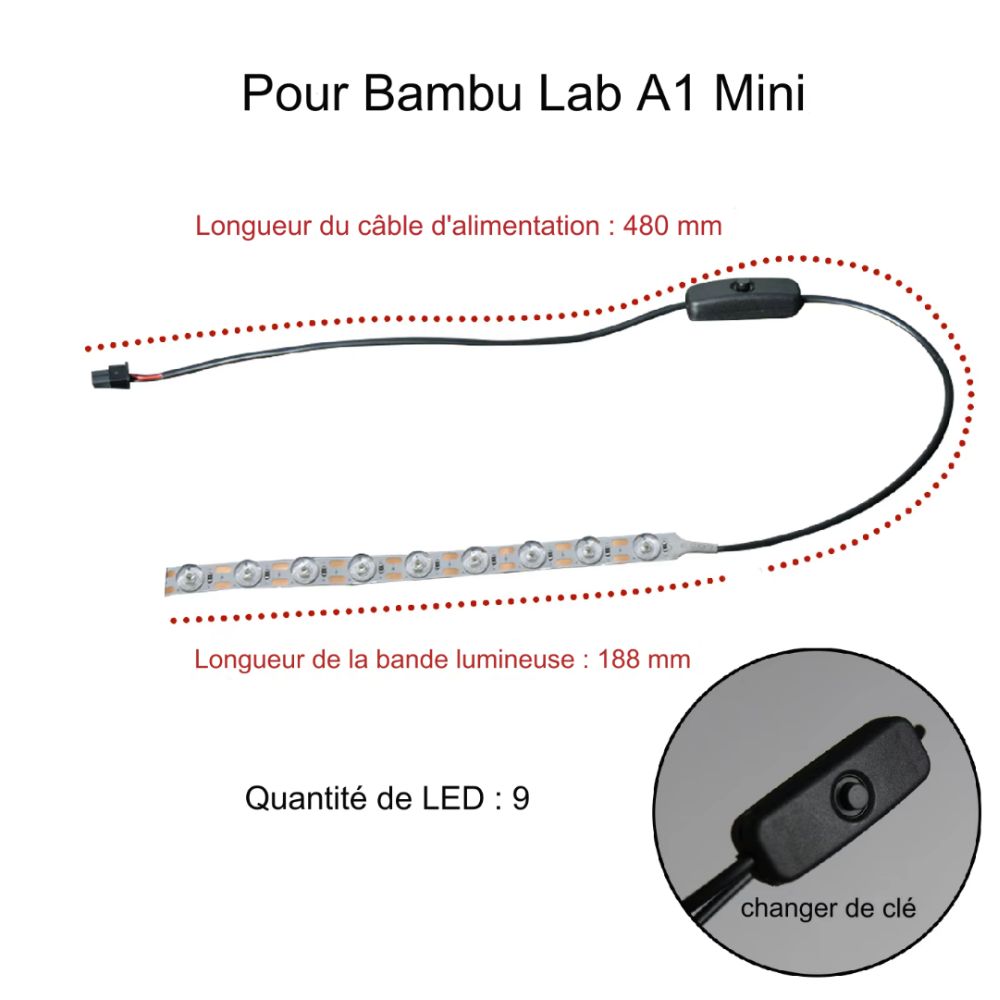 Zimple Mini lampe LED imprimante 3D Bambu Lab A1 Mini