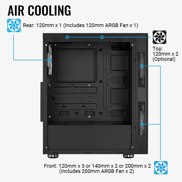 AeroCool Python boitier PC verre trempé ARGB
