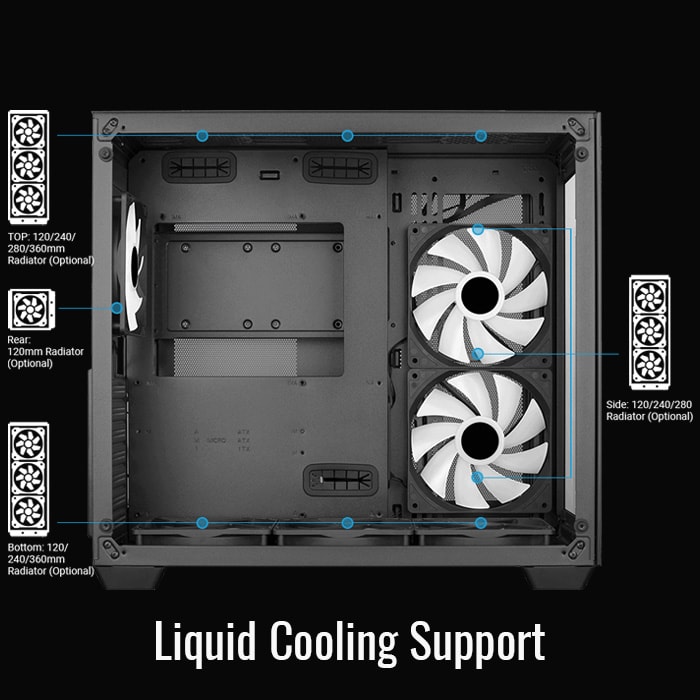 AeroCool Dryft boîtier gamer noir vitré